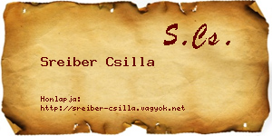 Sreiber Csilla névjegykártya
